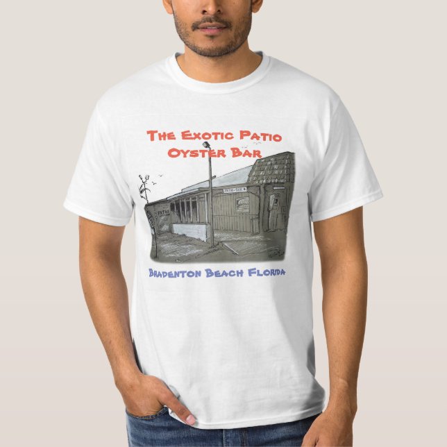 Le T-shirts exotique de bar à huîtres de patio (Devant)