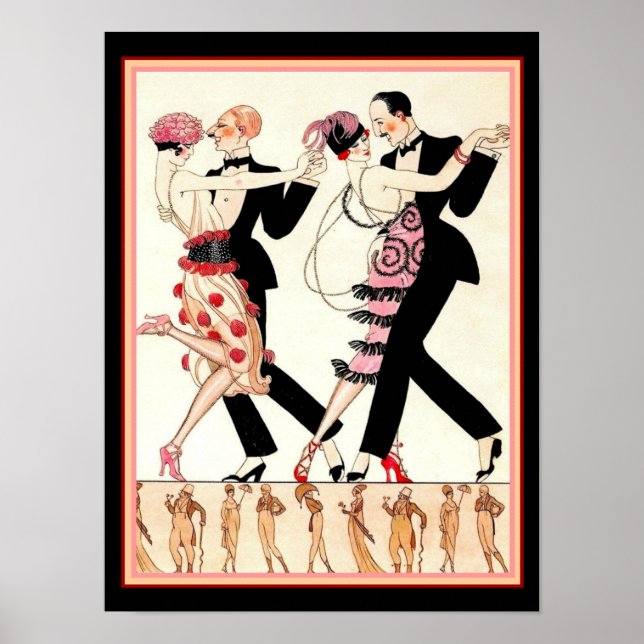 "Le Tango" Barbier Deko Print (Vorne)