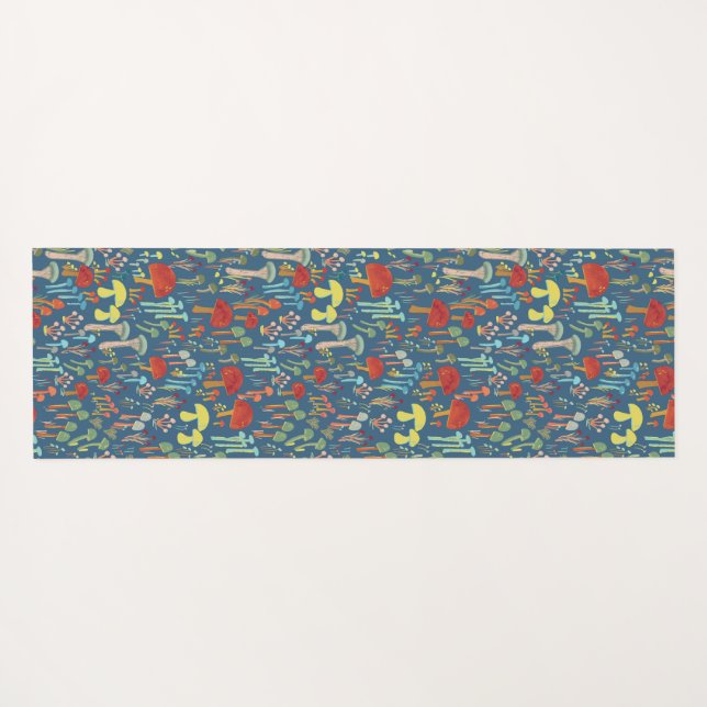 Le tapis de yoga du jardin des champignons - doubl (Dos (Horizontal))