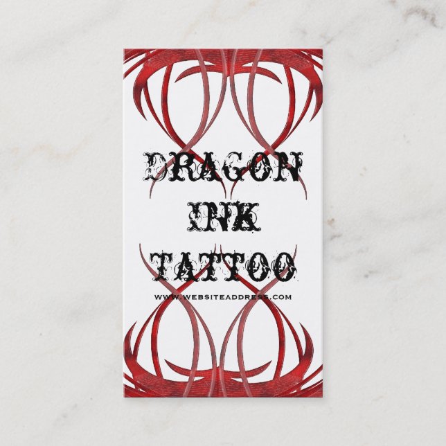 Le tatouage rouge a conçu des cartes de visite (Devant)
