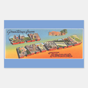 Le Texas, feuille de 4 autocollants de San Antonio