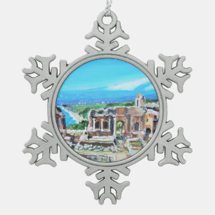 Le théâtre grec - ornement de flocon de neige