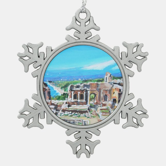 Le théâtre grec - ornement de flocon de neige (Devant)