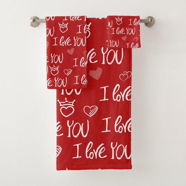 Le thème de Valentine Rouge Blanc Je t'aime Motif (En situation)