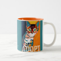 Le tigre ADOPTENT la tasse par des brûlures de Ron