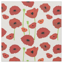 Le tissu des pavots rouges.