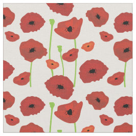 Le tissu des pavots rouges.