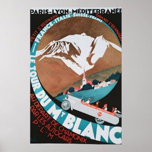 Le Tour de Mt Blanc Frankreich Italien Vintage927 Poster