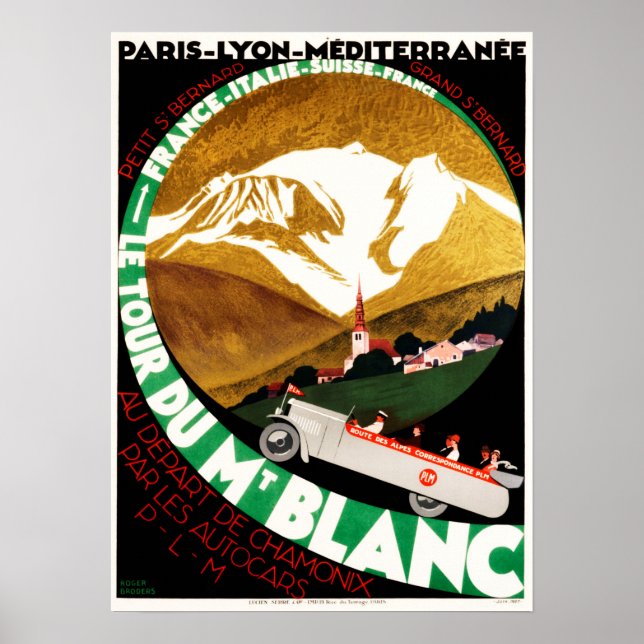 Le Tour Du MONT BLANC Chamonix Alte Schweizer Reis Poster (Vorne)