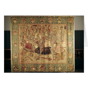 Le tournoi, tapisserie verticale de métier à
