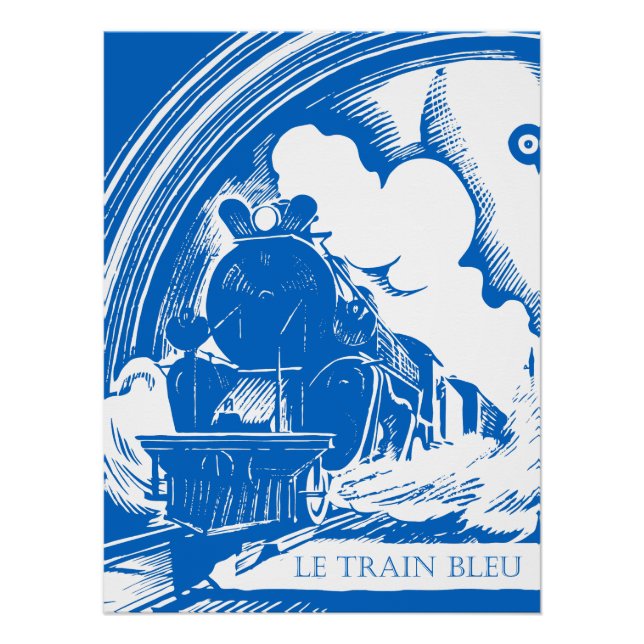 Le Train Bleu Blue Train Vintage Reiseliteratur Poster (Vorderseite)