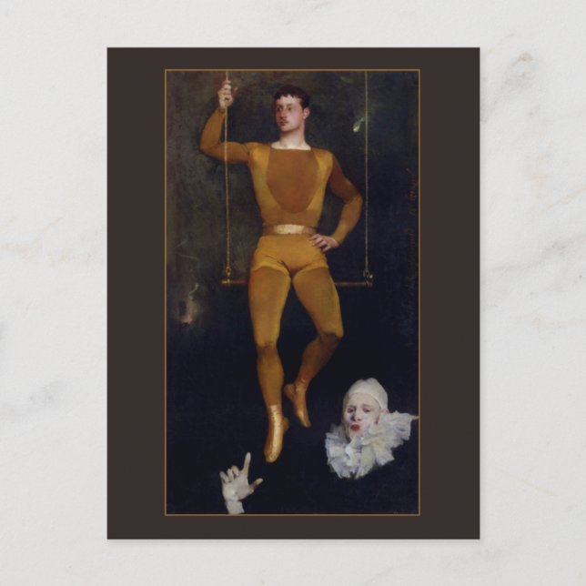 Le Trapeziste et le Clown von Charles Giron Postkarte (Vorderseite)