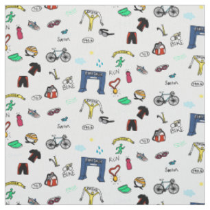 Le triathlon gribouille le tissu