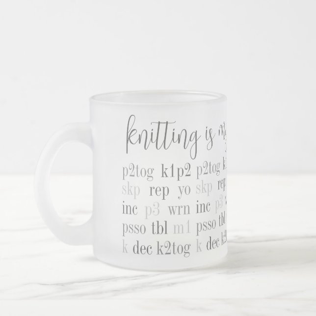 LE tricot EST MA SECONDE LANGUE, Frosted Glass Mug (Gauche)