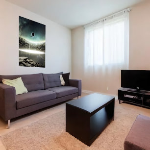 Le trou noir dans le ciel   AI Art Poster