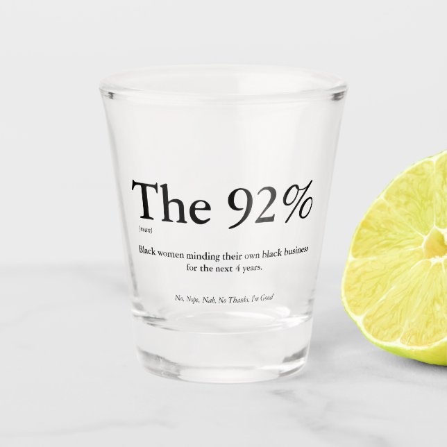 Le verre à 92 % (Devant)