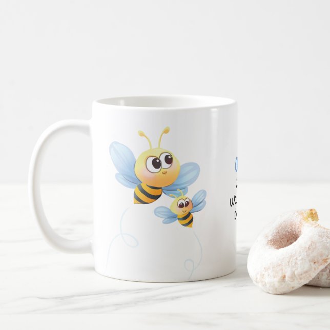 Le vers mignon de bible d'abeilles badine la tasse (Avec donut)