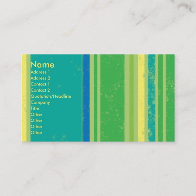 Le vert barre le carte de visite (Devant)