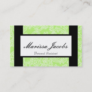 Le vert détaille le carte de visite d'assistant