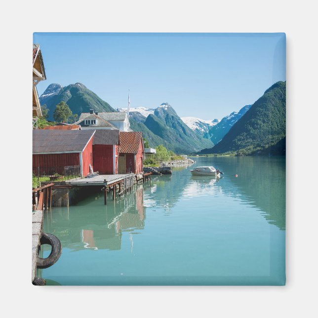 Le village du Fjæ et du fjord, aimant norvégien (Devant)