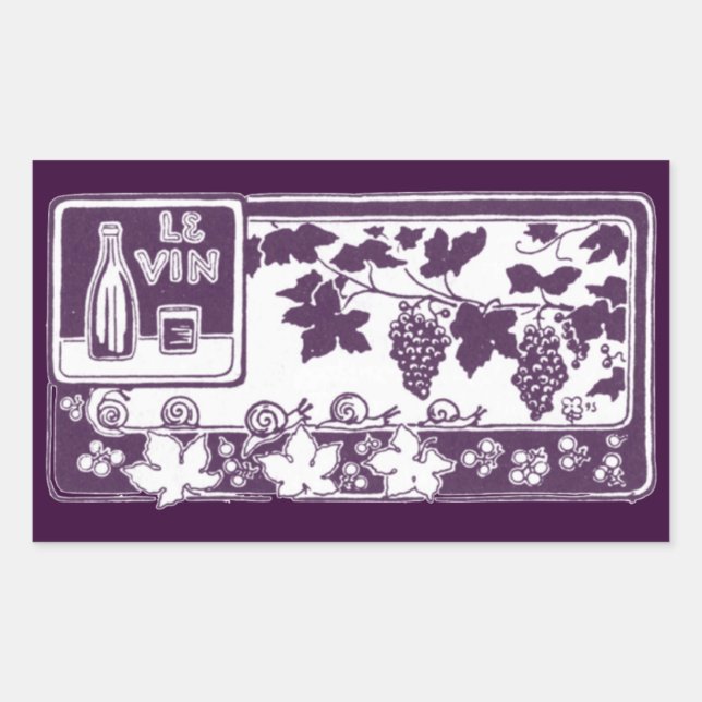 Le Vin, Étiquette Vintage (Devant)