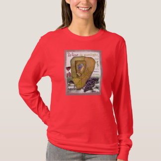 Le vin rouge est T-shirt de lumière du soleil