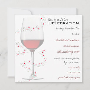 Le vin rouge et les invitations du Nouvel An