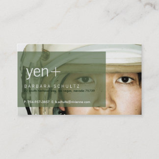 Le visage de Yen [vert] Cartes de visite