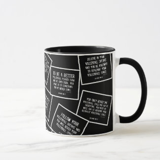 Le volleyball cite la tasse de café en noir et