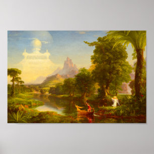 Le Voyage de la vie Jeune par Thomas Cole Poster