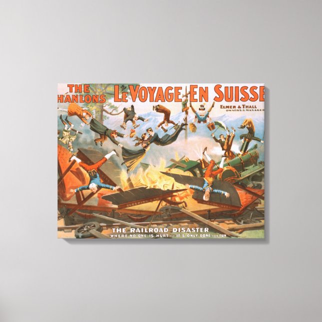 Le voyage en Suisse - Der Desaster der Eisenbahn Leinwanddruck (Vorderseite)