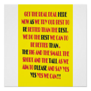 Le vrai marché est ici poster type texte art