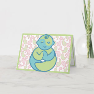 Le yoga parlent le bébé : Carte de voeux de blanc