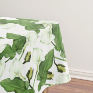 Le zantedeschia blanc vintage fleurit la nappe