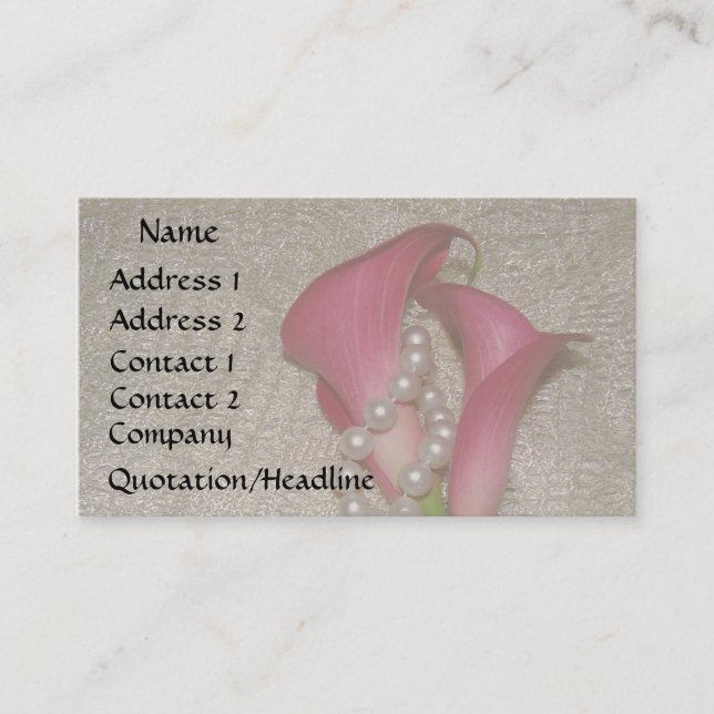Le zantedeschia perle le carte de visite (Devant)
