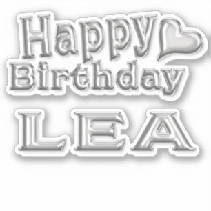 Lea Happy Birthday silver Aufkleber Sticker