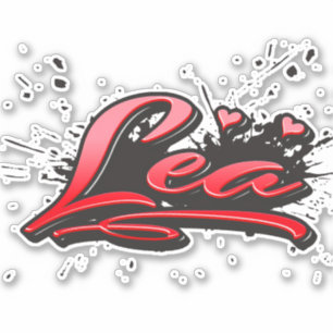 Lea red Heart Graffiti Aufkleber Sticker
