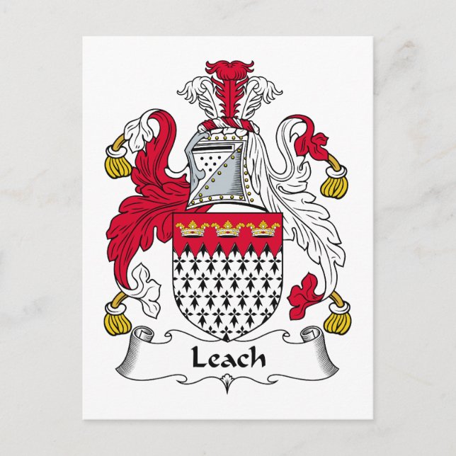Leach Familienwappen Postkarte (Vorderseite)