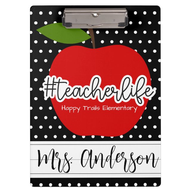 Leacher Life Red Apple Clipboard Klemmbrett (Vorderseite)