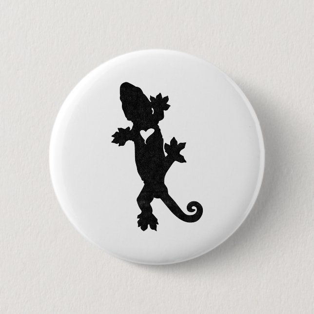Leachie New Caledonian Gecko Artsy Distressed  Button (Vorderseite)