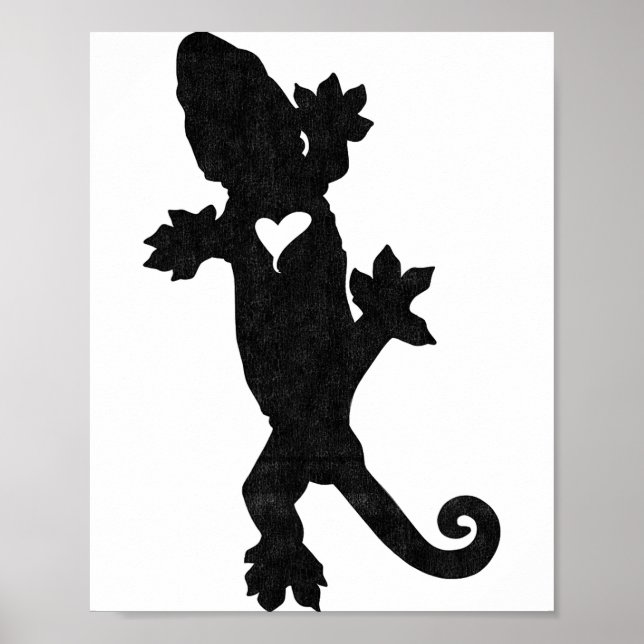 Leachie New Caledonian Gecko Artsy Distressed  Poster (Vorne)