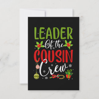 Leader Of The Cousin Crew Funny Christmas Matching Dankeskarte