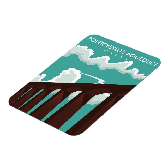 Leaderfoot Viaduc Écosse affiche de voyage Magnet (Côté Gauche)