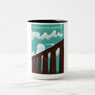 Leaderfoot Viadukt Schottland Reiseplakat Zweifarbige Tasse