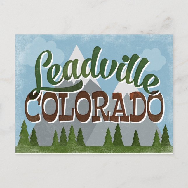 Leadville Colorado Fun Retro Snowy Mountains Postkarte (Vorderseite)