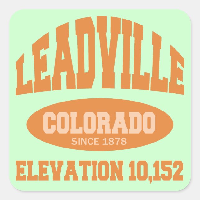 Leadville, Colorado Quadratischer Aufkleber (Vorderseite)