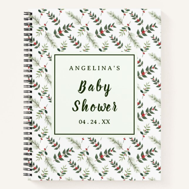 Leaf and Cherry Baby Shot List Notebook Notizbuch (Vorderseite)