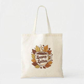 leaf and latte, funny coffee shirt, plant lover gi tragetasche