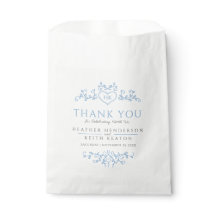 Leaf art heart monogram Blue Hochzeit danke