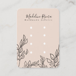 Leaf Artisan Earring Studs Display Cards Telefonnummerkarte